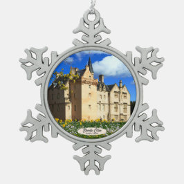 Scottish Brodie Clan's Castle Foto Tin Sneeuwvlok Ornament