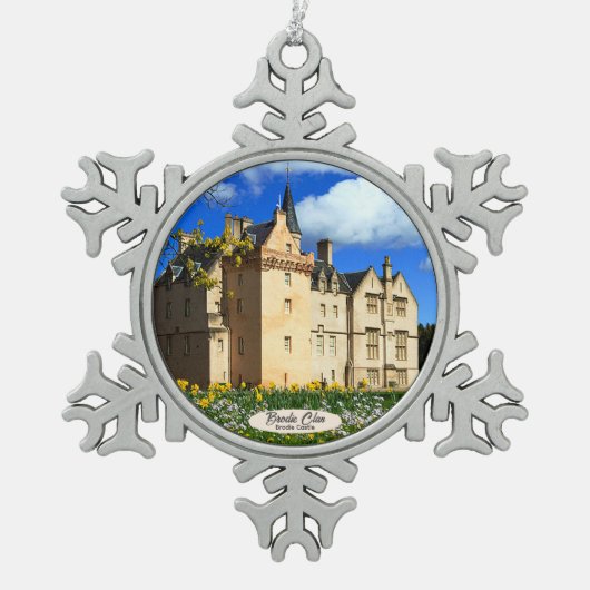 Scottish Brodie Clan's Castle Foto Tin Sneeuwvlok Ornament (Voorkant)