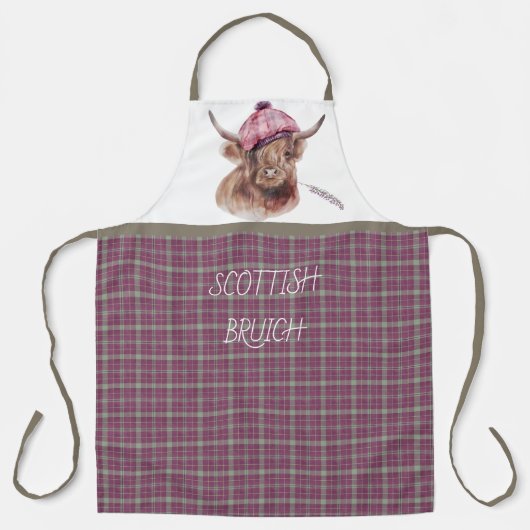 Scottish Bruich (Cook) Pink and Brown Plaid Schort (Voorkant)