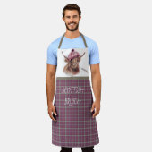 Scottish Bruich (Cook) Pink and Brown Plaid Schort (Gedragen)
