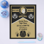 Scottish Burns Nachtdiner uitnodigen Flyer (Enkel)