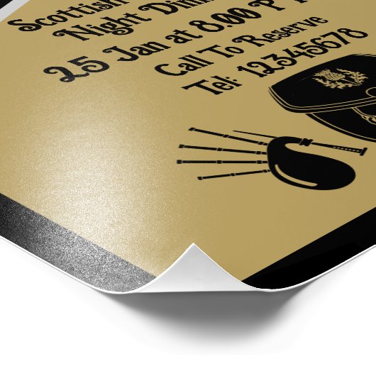 Scottish Burns Nachtdiner uitnodigen Foto Afdruk (Hoek)