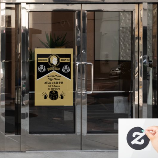 Scottish Burns Nachtdiner uitnodigen Raamsticker (Kantoordeur)