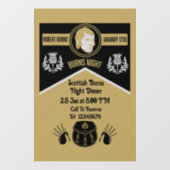 Scottish Burns Nachtdiner uitnodigen Raamsticker (Vel)