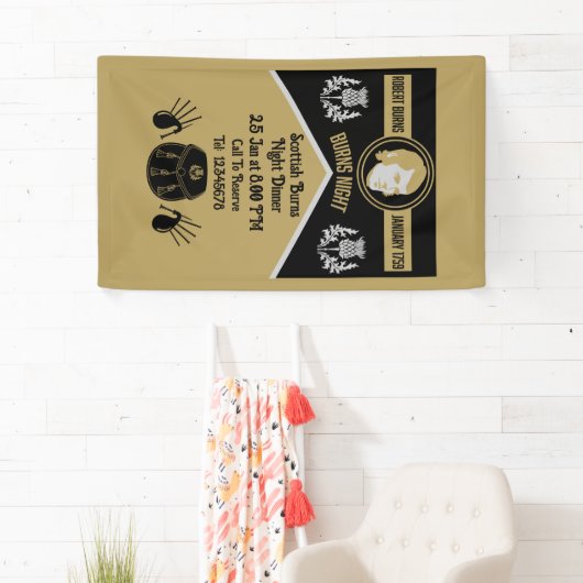 Scottish Burns Nachtdiner uitnodigen Spandoek (Insitu)