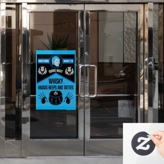 Scottish Burns Night Super Raamsticker (Kantoordeur)