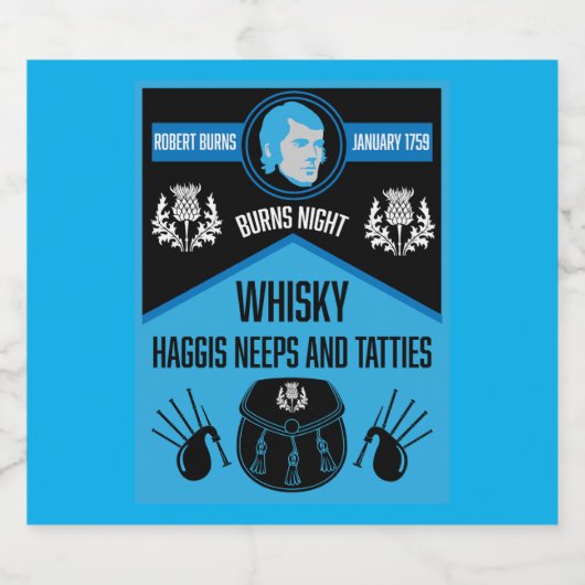 Scottish Burns Night Super Sparkling Wijnetiket (Enkel label)