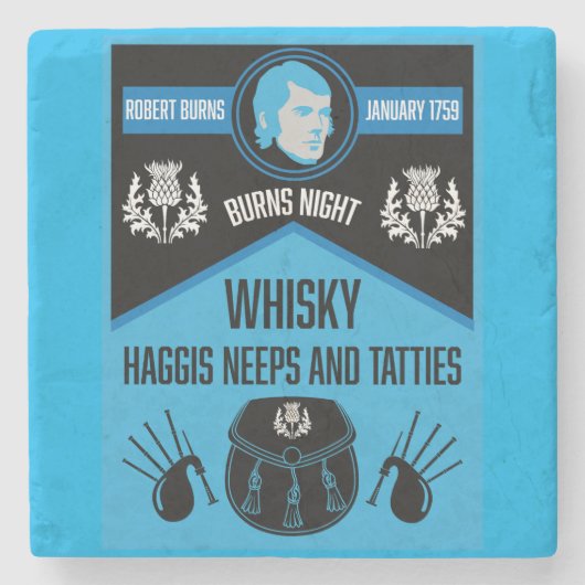 Scottish Burns Night Super Stenen Onderzetter (Voorkant)