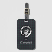 Scottish Campbell Crest Badge & Tartan Bagagelabel (Voorkant (verticaal))