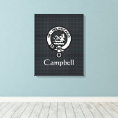 Scottish Campbell Crest Badge & Tartan Canvas Afdruk (Insitu (Houten vloer))