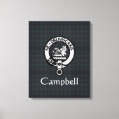 Scottish Campbell Crest Badge & Tartan Canvas Afdruk (Voorkant)