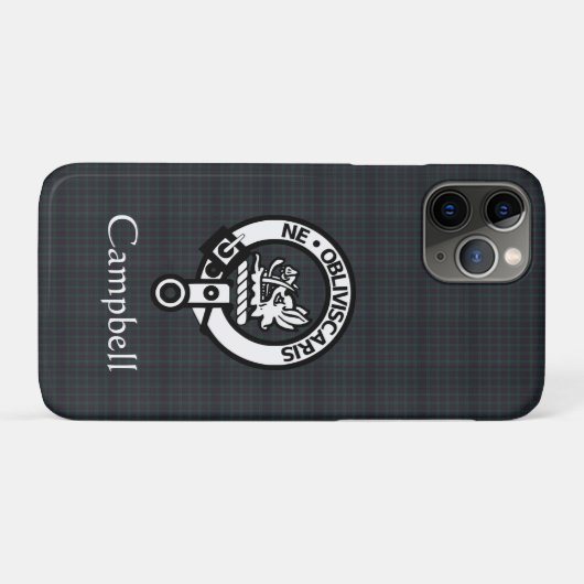 Scottish Campbell Crest Badge & Tartan Case-Mate iPhone Case (Achterkant (horizontaal))