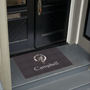 Scottish Campbell Crest Badge & Tartan Deurmat