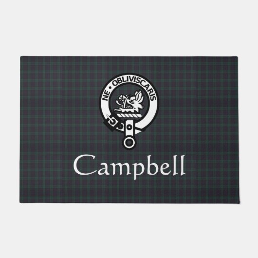 Scottish Campbell Crest Badge & Tartan Deurmat (Voorkant)