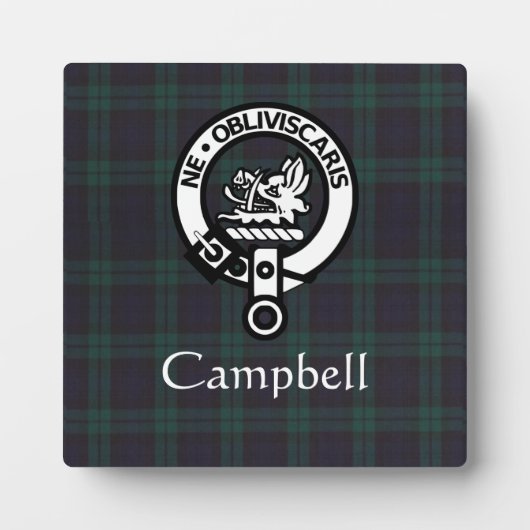 Scottish Campbell Crest Badge & Tartan Fotoplaat (Voorkant)