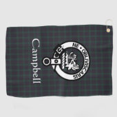 Scottish Campbell Crest Badge & Tartan Golfhanddoek (Horizontaal)