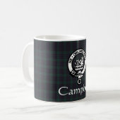 Scottish Campbell Crest Badge & Tartan Koffiemok (Voorkant links)