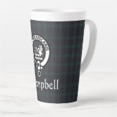Scottish Campbell Crest Badge & Tartan Latte Mok (Rechterhoek)