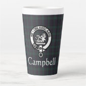 Scottish Campbell Crest Badge & Tartan Latte Mok (Voorkant)