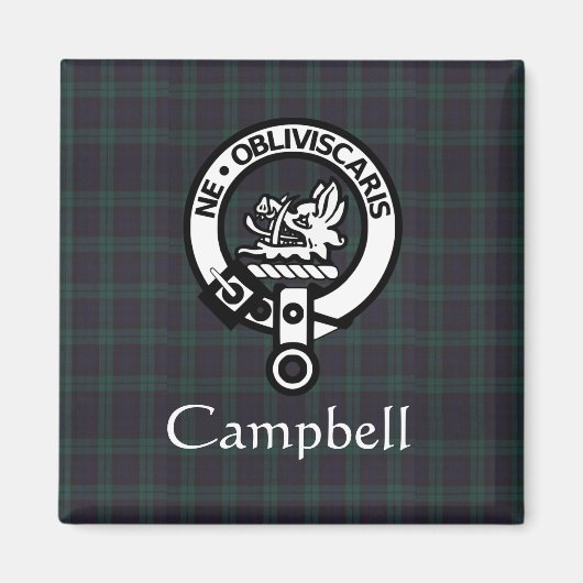 Scottish Campbell Crest Badge & Tartan Magneet (Voorkant)