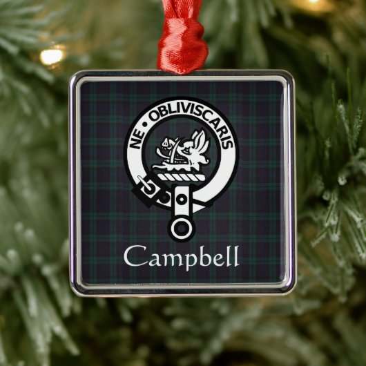 Scottish Campbell Crest Badge & Tartan Metalen Ornament (Boom)