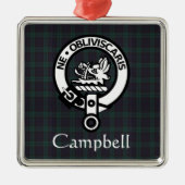 Scottish Campbell Crest Badge & Tartan Metalen Ornament (Voorkant)