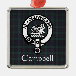 Scottish Campbell Crest Badge & Tartan Metalen Ornament