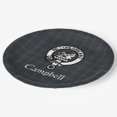 Scottish Campbell Crest Badge & Tartan Papieren Bordje (Gekanteld)