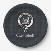 Scottish Campbell Crest Badge & Tartan Papieren Bordje (Voorkant)