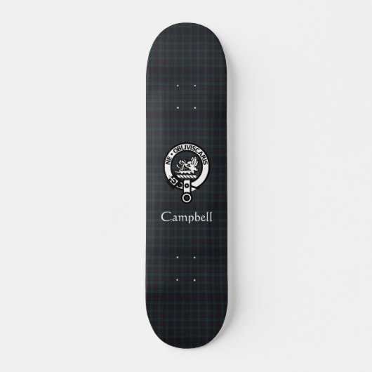 Scottish Campbell Crest Badge & Tartan Persoonlijk Skateboard (Voorkant)