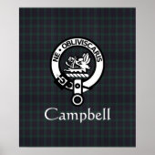 Scottish Campbell Crest Badge & Tartan Poster (Voorkant)