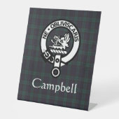 Scottish Campbell Crest Badge & Tartan Reclamebord Met Voetstuk (Voorkant)