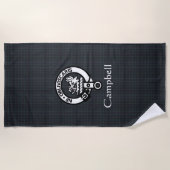 Scottish Campbell Crest Badge & Tartan Strandlaken (Voorkant)