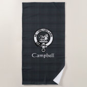 Scottish Campbell Crest Badge & Tartan Strandlaken (Voorkant)