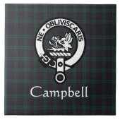 Scottish Campbell Crest Badge & Tartan Tegeltje (Voorkant)