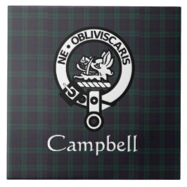Scottish Campbell Crest Badge & Tartan Tegeltje