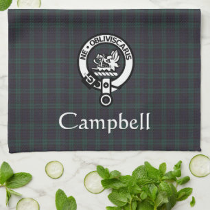 Scottish Campbell Crest Badge & Tartan  Theedoek