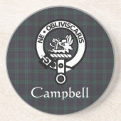Scottish Campbell Crest Badge & Tartan Zandsteen Onderzetter (Voorkant)