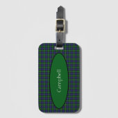 Scottish Campbell Family Tartan Gepersonaliseerd Bagagelabel (Voorkant (verticaal))