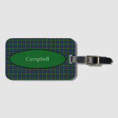 Scottish Campbell Family Tartan Gepersonaliseerd Bagagelabel (Voorkant (horizontaal))