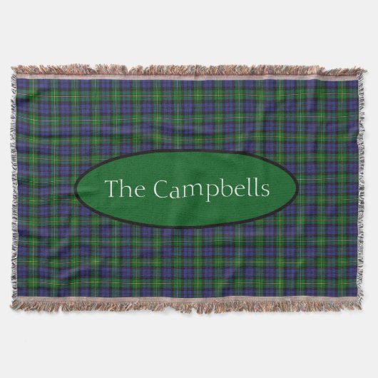 Scottish Campbell Family Tartan Gepersonaliseerd Deken (Voorkant)
