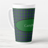 Scottish Campbell Family Tartan Gepersonaliseerd Latte Mok (Linkerhoek)