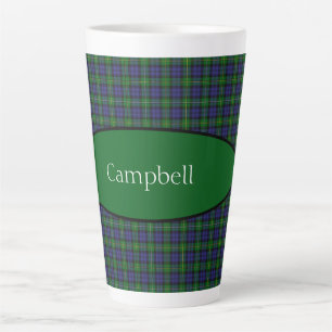 Scottish Campbell Family Tartan Gepersonaliseerd Latte Mok