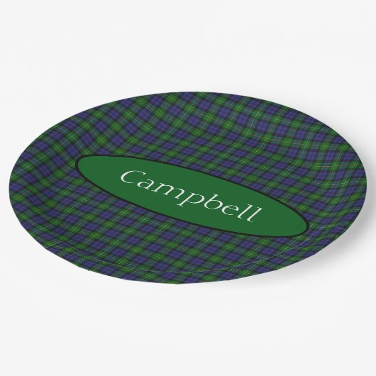 Scottish Campbell Family Tartan Gepersonaliseerd Papieren Bordje (Gekanteld)