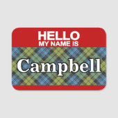 Scottish Campbell Family Tartan Pset Naamplaatje (Voorkant)