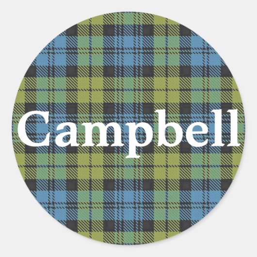 Scottish Campbell Family Tartan Pset Ronde Sticker (Voorkant)