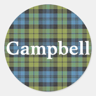 Scottish Campbell Family Tartan Pset Ronde Sticker