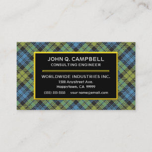 Scottish Campbell Tartan Plaid Visitekaartje