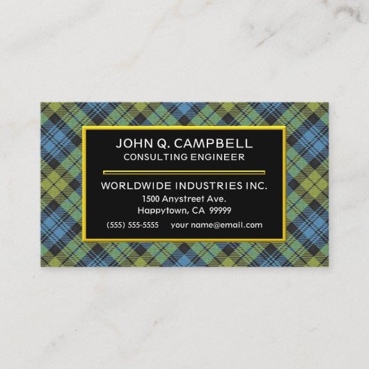 Scottish Campbell Tartan Plaid Visitekaartje (Voorkant)