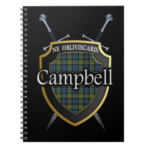 Scottish Campbell Tartan Shield & Swords Notitieboek